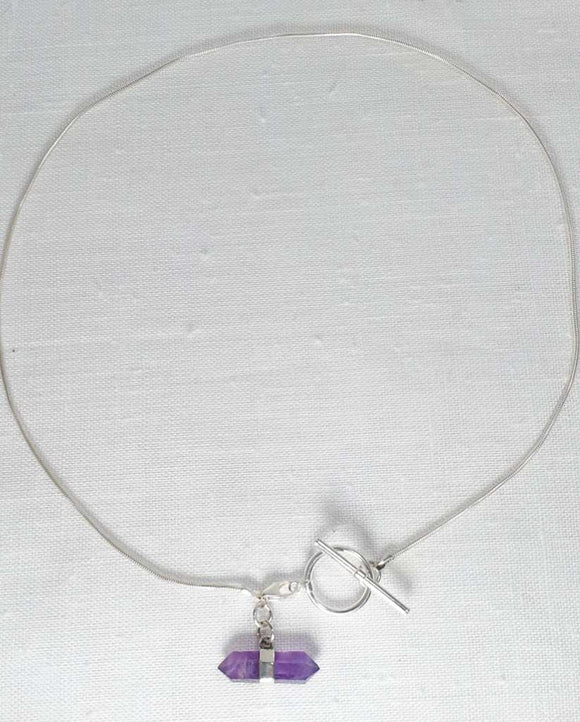 Amethyst Double Terminated Toggle Necklace | Crystal Jewellery | Crystal Pendants
