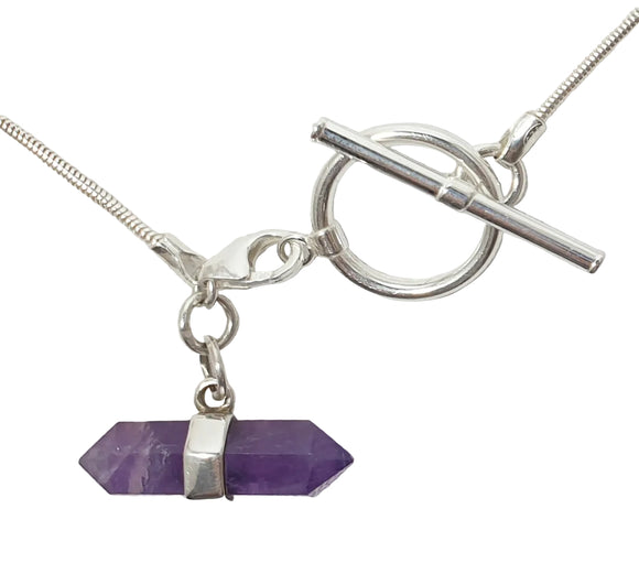 Amethyst Double Terminated Toggle Necklace | Crystal Jewellery | Crystal Pendants