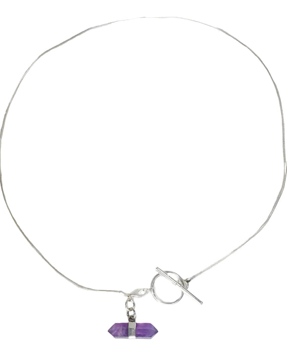 Amethyst Double Terminated Toggle Necklace | Crystal Jewellery | Crystal Pendants
