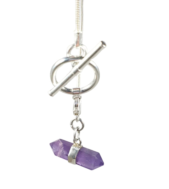 Amethyst Double Terminated Toggle Necklace | Crystal Jewellery | Crystal Pendants