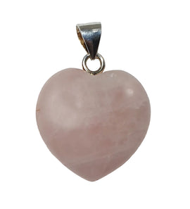 Rose Quartz Heart Pendant Silver Bale | Crystal Jewellery | Crystal Pendants