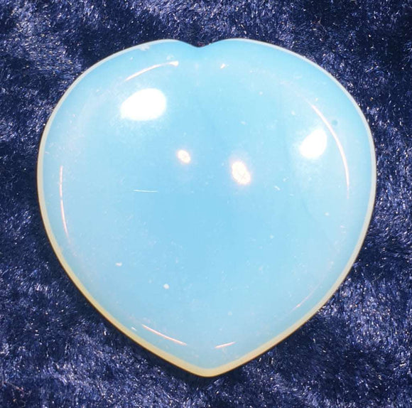 Opalite Heart Thumb Stone | Cut & Polished Crystals | Polished Crystal Thumb Stones