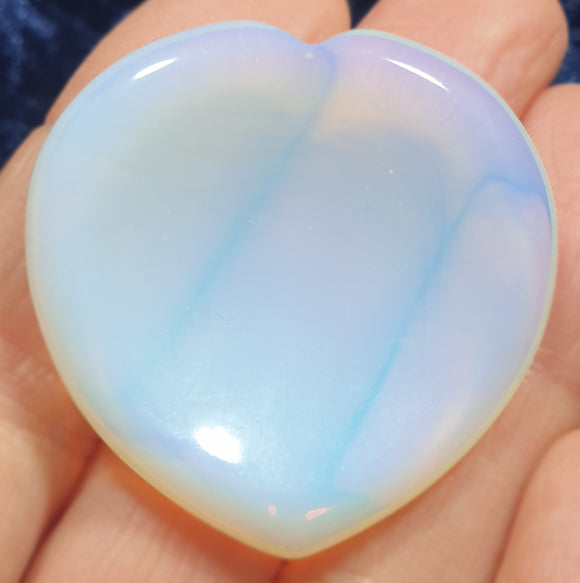 Opalite Heart Thumb Stone | Cut & Polished Crystals | Polished Crystal Thumb Stones