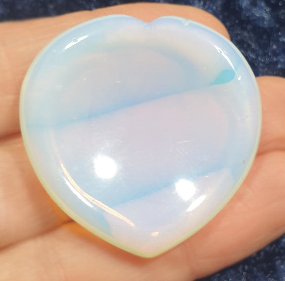 Opalite Heart Thumb Stone | Cut & Polished Crystals | Polished Crystal Thumb Stones
