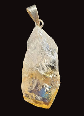 Rainbow Aura Rough Citrine Point Pendant | Crystal Jewellery | Crystal Pendants
