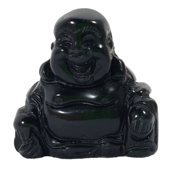Black Obsidian Happiness Buddha (S/M) | Crystal Carvings | Hand Carved Buddhas