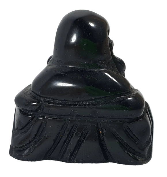 Black Obsidian Happiness Buddha (S/M) | Crystal Carvings | Hand Carved Buddhas