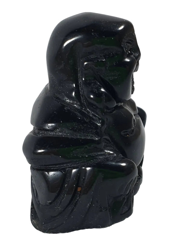 Black Obsidian Happiness Buddha (S/M) | Crystal Carvings | Hand Carved Buddhas