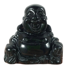 Black Obsidian Happiness Buddha (S/M) | Crystal Carvings | Hand Carved Buddhas