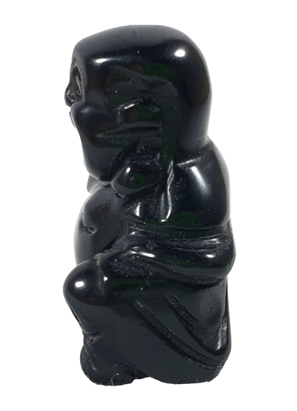 Black Obsidian Happiness Buddha (S/M) | Crystal Carvings | Hand Carved Buddhas