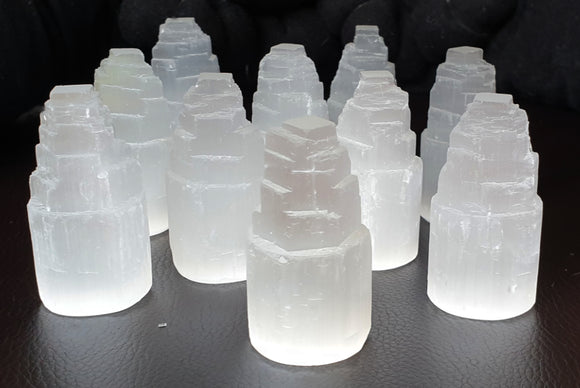 Mini Selenite Tower | Cut & Polished Crystals | Crystal Obelisks & Natural Points