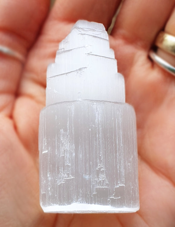 Mini Selenite Tower | Cut & Polished Crystals | Crystal Obelisks & Natural Points