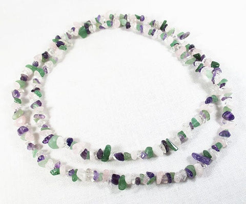 4 Gemstone Chip Necklace (Long) Crystal Jewellery > Crystal Necklaces