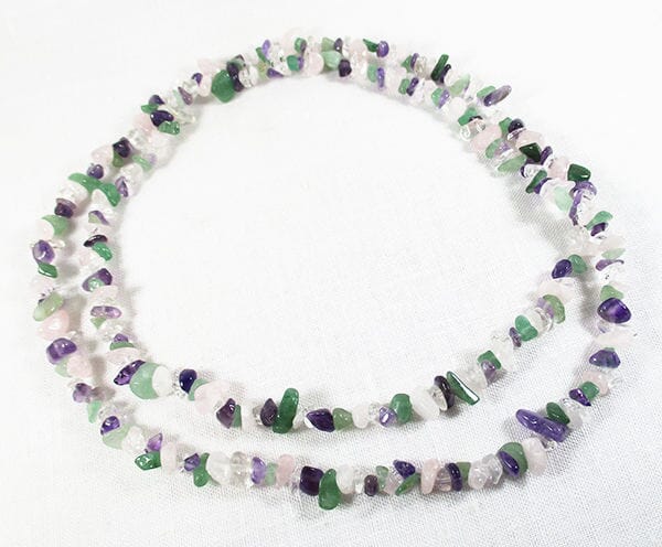 4 Gemstone Chip Necklace (Long) - Crystal Jewellery > Crystal Necklaces