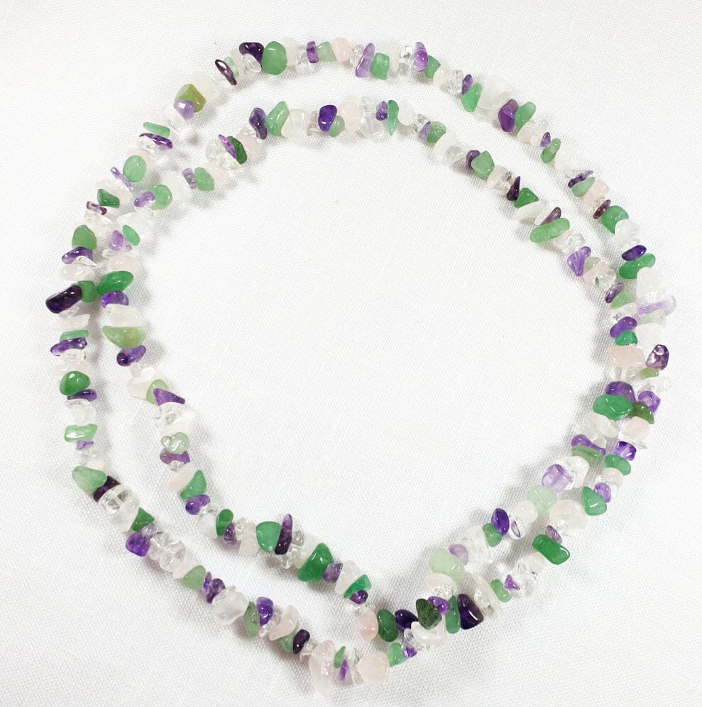 4 Gemstone Chip Necklace (Long) - Crystal Jewellery > Crystal Necklaces