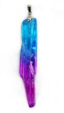 Blue and Magenta Long Quartz Point Pendant | Crystal Jewellery | Point Pendants