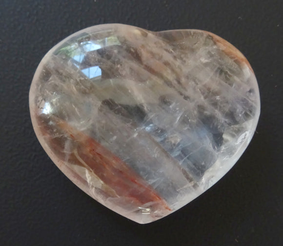 Crimson Healer Quartz Heart | Crystal Carvings | Polished Crystal Hearts