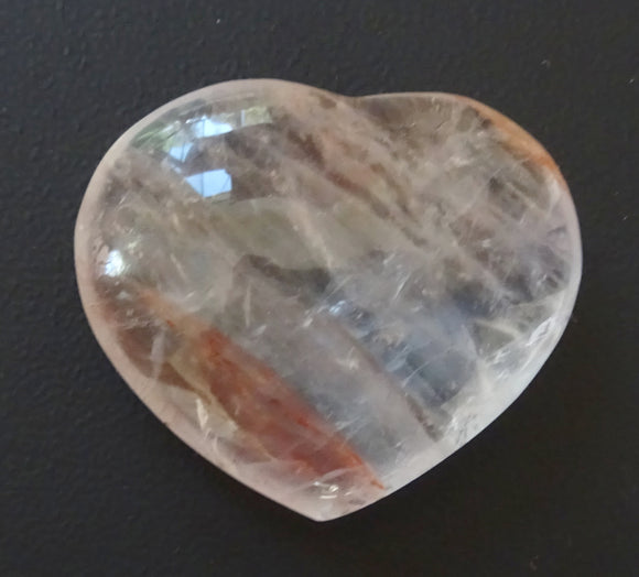 Crimson Healer Quartz Heart | Crystal Carvings | Polished Crystal Hearts