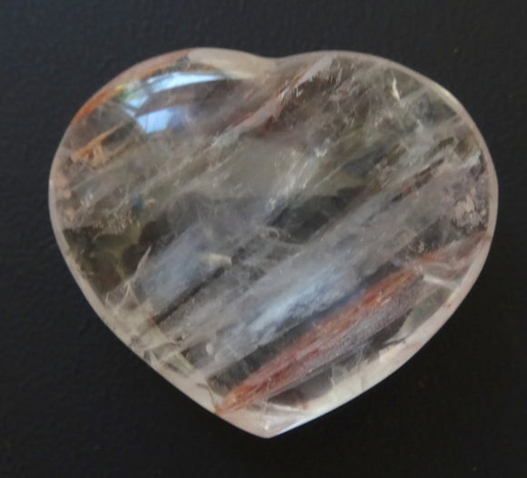 Crimson Healer Quartz Heart | Crystal Carvings | Polished Crystal Hearts