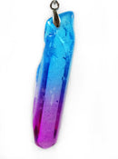 Magenta and Blue Quartz Long Point Pendant REDUCED | Crystal Jewellery | Point Pendants