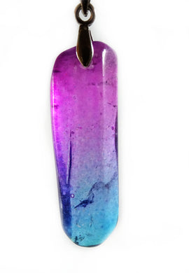 Magenta and Blue Quartz Long Point Pendant | Crystal Jewellery | Point Pendants