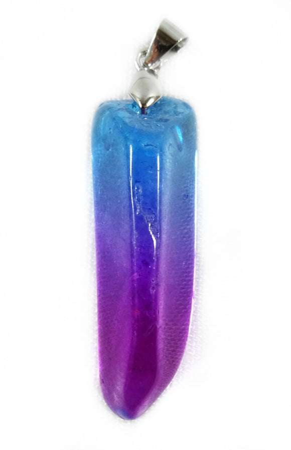 Magenta and Blue Quartz Point Pendant | Crystal Jewellery | Point Pendants