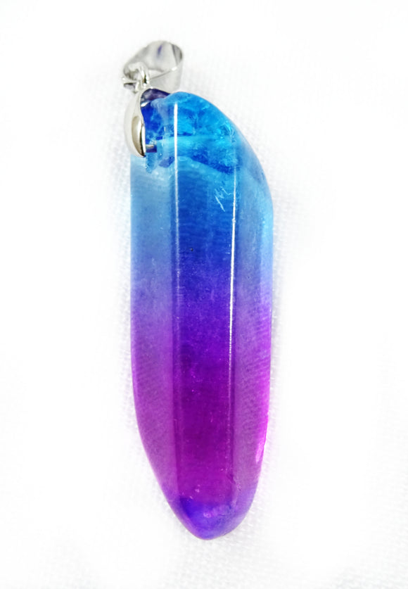 Magenta and Blue Quartz Point Pendant | Crystal Jewellery | Point Pendants