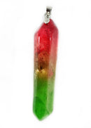 Green and Red Quartz Point Pendant | Crystal Jewellery | Point Pendants