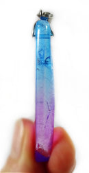 Magenta and Blue Flat Quartz Point Pendant | Crystal Jewellery | Point Pendants
