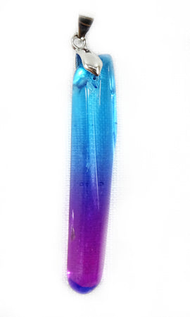 Blue and Magenta Quartz Point Pendant | Crystal Jewellery | Point Pendants