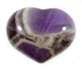 Chevron Amethyst Heart (Small) | Crystal Carvings | Polished Crystal Hearts