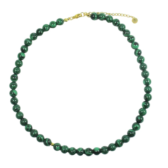Reconstituted Malachite Bead Necklace | Crystal Jewellery | Crystal Necklaces