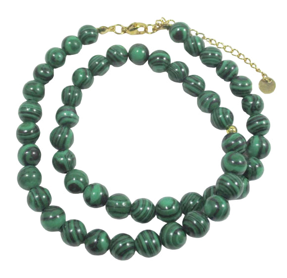 Reconstituted Malachite Bead Necklace | Crystal Jewellery | Crystal Necklaces