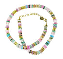 Mixed Crystal Disk Necklace 16" | Crystal Jewellery | Crystal Necklaces