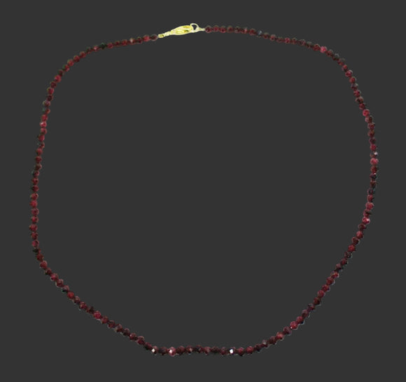 Faceted Garnet Necklace 16" Fine | Crystal Jewellery | Crystal Necklaces