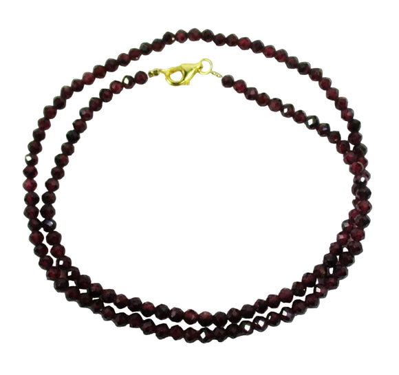 Faceted Garnet Necklace 16" Fine | Crystal Jewellery | Crystal Necklaces