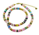 Mixed Crystal Disk Necklace 16" | Crystal Jewellery | Crystal Necklaces