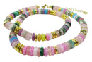 Mixed Crystal Disk Necklace 16" | Crystal Jewellery | Crystal Necklaces