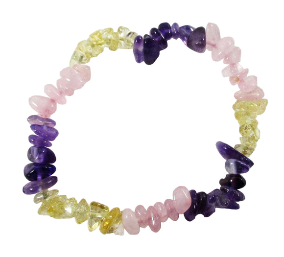 Amethyst, R.Q and Citrine Chip Bracelet | Crystal Jewellery | Gemstone Bracelets