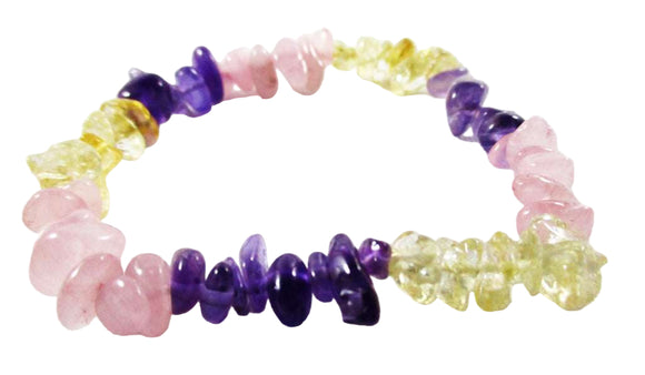 Amethyst, R.Q and Citrine Chip Bracelet | Crystal Jewellery | Gemstone Bracelets