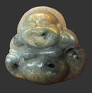 Golden Mini Labradorite Laughing Buddha | Crystal Carvings | Hand Carved Buddhas