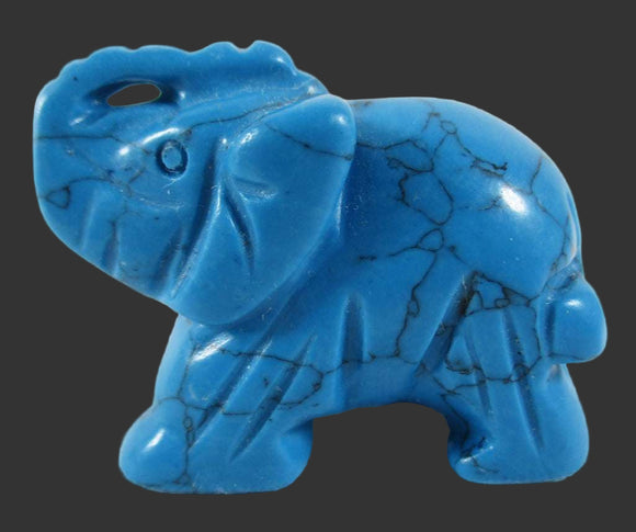 Blue Howlite Elephant | Crystal Carvings | Carved Crystal Animals