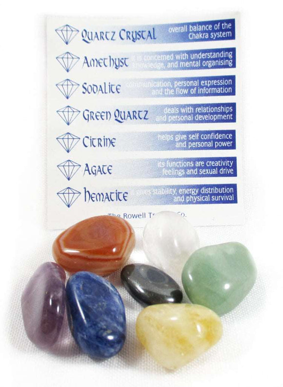 Chakra Stones Set | Cut & Polished Crystals | Polished Crystal Tumble Stones