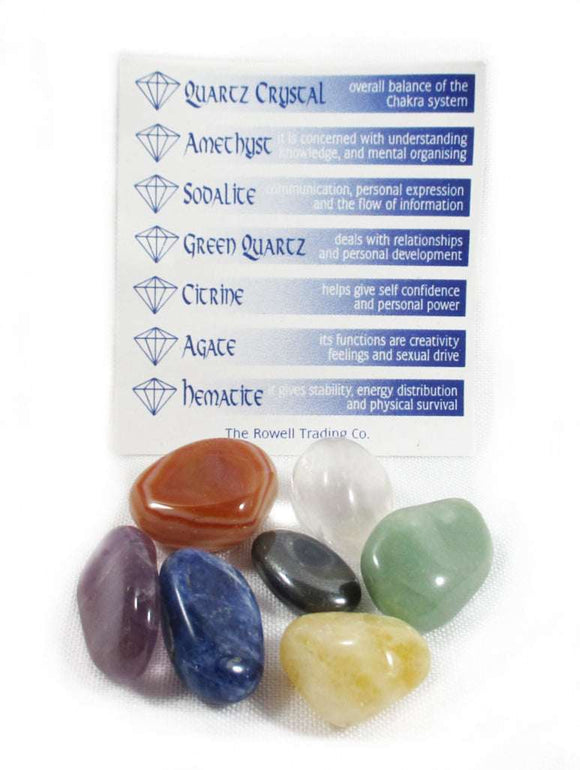 Chakra Stones Set | Cut & Polished Crystals | Polished Crystal Tumble Stones