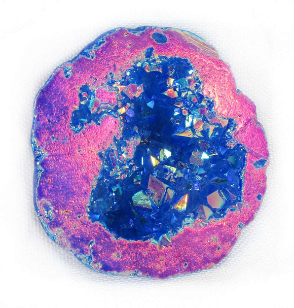 Blue and Orange Aura Quartz Geode (S/M) | Natural Crystals | Crystal Geodes