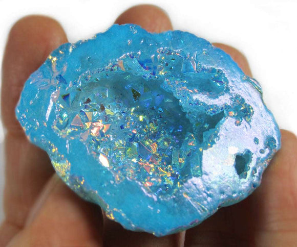 Turquoise Aura Quartz Geode (S/M) | Natural Crystals | Crystal Geodes
