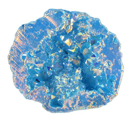 Blue and Orange Aura Quartz Geode (S/M) | Natural Crystals | Crystal Geodes