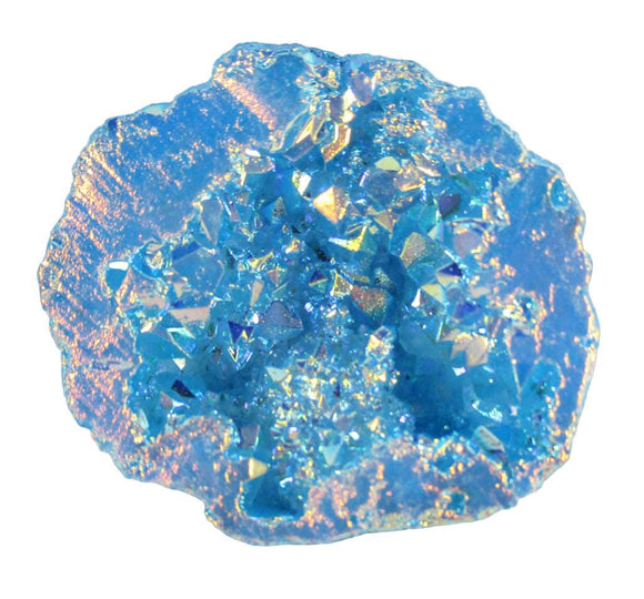 Blue and Orange Aura Quartz Geode (S/M) | Natural Crystals | Crystal Geodes