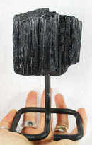 Black Tourmaline Rod Section on Stand | Natural Crystals | Raw Crystal Chunks