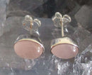 Rose Quartz Oval Earrings | Crystal Jewellery | Gemstone Earrings